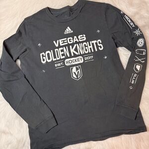 Adidas Vegas Golden Knights Hockey Grey Graphic Long Sleeve